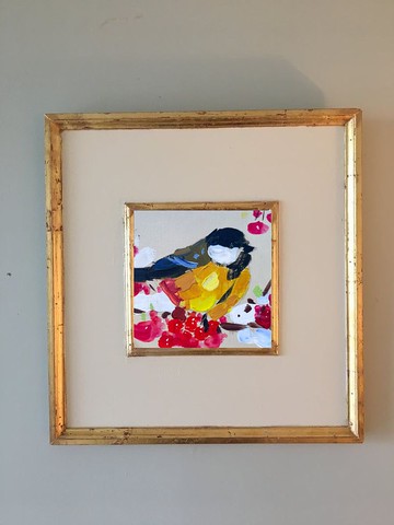 山雀繪畫雀原創藝術小藝術品動物藝術