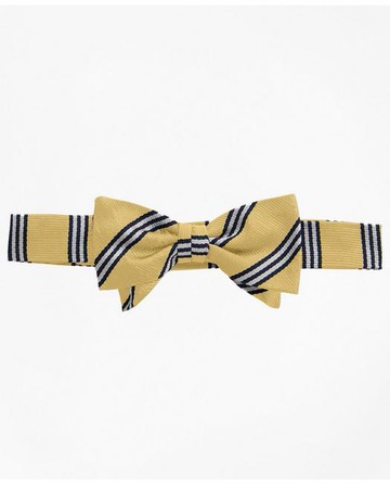 Brooks Brothers Boys Stripe Pre-Tied Bow Tie | Gold