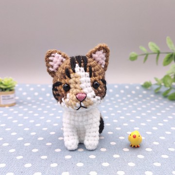 【現貨】 小小一隻 虎斑+三花貓 純手工 鉤針編織娃娃
