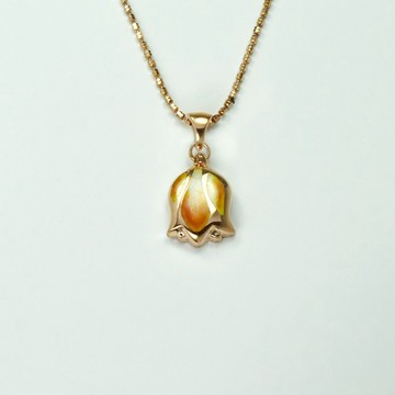 鬱金香項鍊(大)-牡丹橘