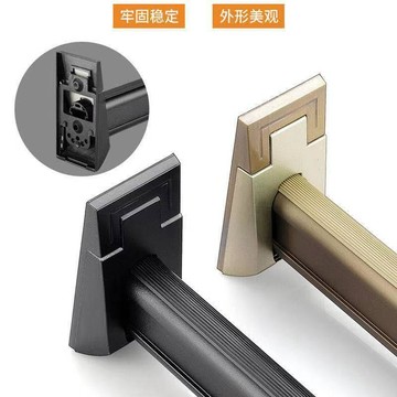 衣櫃掛衣杆 靜音索菲亞衣通杆 轉角法蘭衣櫥鋁合金橫杆 五金配件吊裝