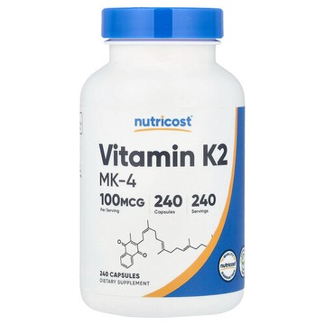 Nutricost, 維生素 K2 MK-4，100 微克，240 粒膠囊