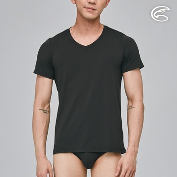 ADISI 男Tactel Pro短袖快乾排汗V領內衣AL2311079 (S-2XL) 黑色