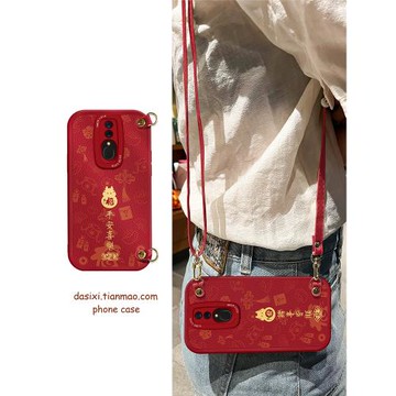 適用OPPOA9手機殼喜慶2024龍年斜挎A5全包A11X硅膠K11掛繩k11x女新年k12x紅色k7套k12新年5本命年新款