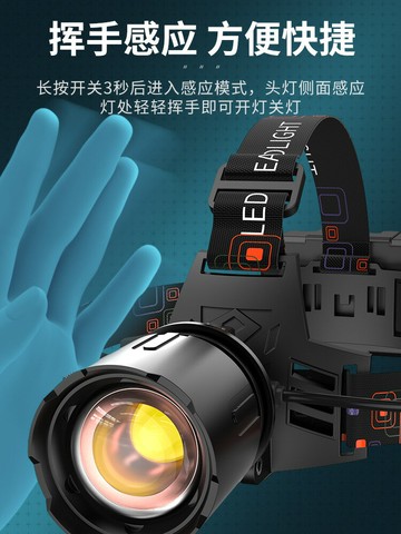 天火頭燈強光充電超亮頭戴式手電筒釣魚專用感應續航超長鋰電礦燈 幸福驛站