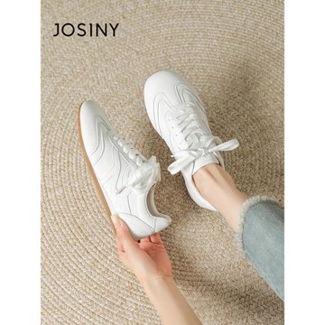 卓詩尼軟底百搭小白鞋女透氣芭蕾風復古休閑鞋子女平底德訓鞋女鞋