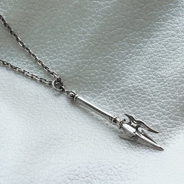 單柄方天畫戟 配2.2mm鍊 三國兵器純銀項鍊|銀項鍊推薦(單條價)