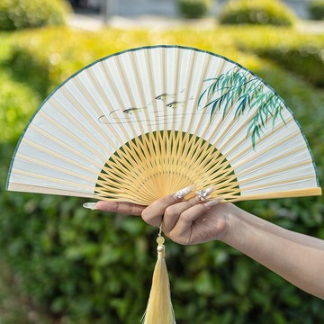 限量聯名💥中式古風摺疊扇子夏天旗袍舞蹈漢服拍照隨身便攜兒童小摺扇中國風W65Q