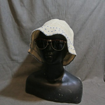 Back to Green::復古帽款 象牙 針織藍點綴 ht-13//vintage hat