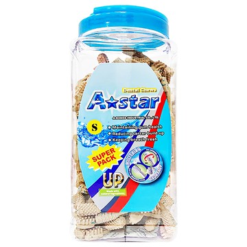 A star 亮白雙頭潔牙骨 牛奶香氣 牙刷頭設計 薄荷顆粒  1.9kg  1桶