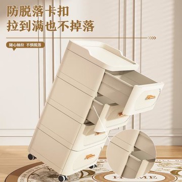 ✅加厚抽屜式收納柜家用客廳五斗柜臥室夾縫儲物柜多層床頭置物柜