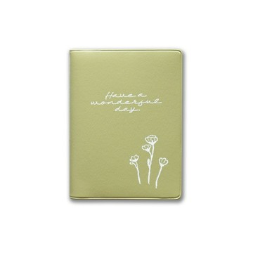 其他 花草風輕便型卡片收納本 抹茶色  1本