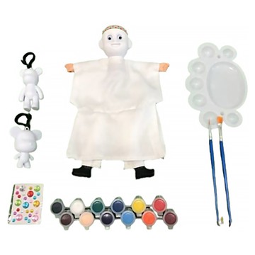 A-ONE 匯旺 DIY空白彩繪布袋戲偶 AE-TDC10  原住民男孩 白色  1個