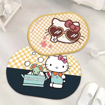 地墊🎀 硅藻泥地墊可愛小凱蒂浴室墊入戶門地墊吸水防滑加厚衛生間門口墊