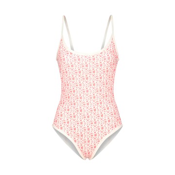 Moncler - Pink And White One Piece Swimwear