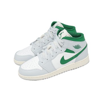 休閒鞋 Air Jordan 1 Mid GS 大童 女鞋 灰綠 喬丹 AJ1 DQ8423-142