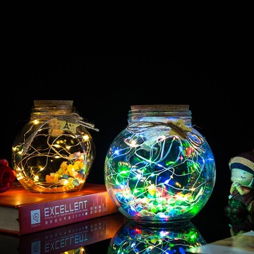 玻璃瓶許愿瓶玻璃星星瓶花束彩色兒童五角星折紙罐裝520發光掛件