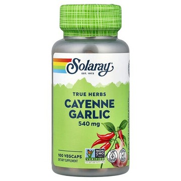 Solaray, 真實草本，卡宴辣椒，100 粒素食膠囊