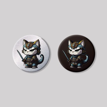 NO.19/戰國喵喵/圓形/鋁牌飾貼 SunBrother孫氏兄弟