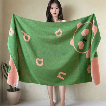 💖臺灣-熱賣💖純棉浴巾卡通男女專用洗澡全棉柔軟吸水高級裹巾不掉毛加厚兒童巾065N