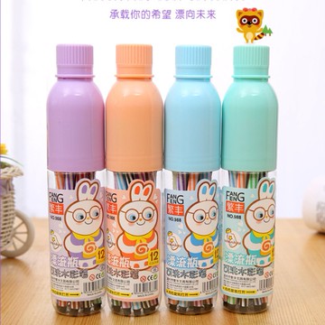現貨~創意漂流瓶12色彩色筆可水洗無毒繪畫彩色筆筒裝卡通兒童開學禮物新年禮物生日禮物幼兒園禮物彩色筆兒童文具
