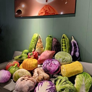 卡通仿真蔬菜抱枕公仔毛絨玩具茄子黃瓜玉米枕頭玩偶沙發靠背娃娃
