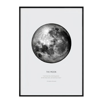 月球嚮往壁畫 適用於居家裝飾  42 x 59.4cm  黑色