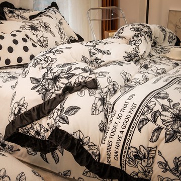 赫本風牛奶寶寶絨床上四件套冬季雙面法蘭加絨床品珊瑚絨被套床單