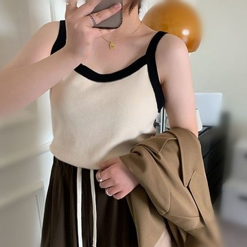 L-5XL 大尺碼背心新款純色吊帶背心女內搭性感顯瘦打底上衣潮