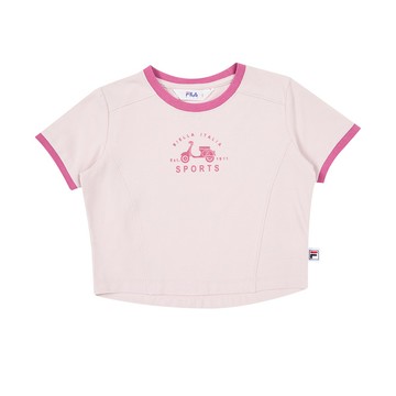 FILA KIDS 女童短袖圓領T恤-粉紅霜(幼兒) 5TEA-4028-PK