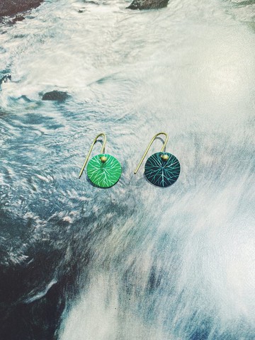 手繪耳環 - 圓葉山烏龜 / Stephania erecta / ステファニア エレ