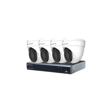 TECOM 昌運監視器 東訊組合 TE-XSC04051-N 4路 XVR 錄影主機+TE-HDE60202F28-M2 2M 同軸帶聲 半球攝影機*4
