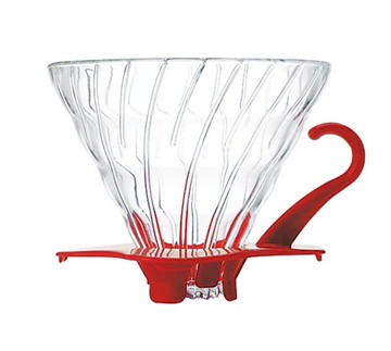 金時代書香咖啡  HARIO V60 02 玻璃濾杯 紅色 2-4杯 VDG-02R