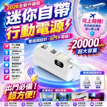 好物優選 口袋行動電源 WH 直插型行動電源 20000mAh 行充 膠囊行動電源 迷你行動電源 直插式行動電源 行動充