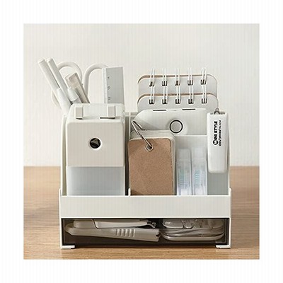 卓上収納ボックス リモコンラック ペン立て 大容量小物入れ 引き出し付き 多機能デスクオーガナイザー 文房具収納 化粧品収納 ホワイト 通販 Lineポイント最大get Lineショッピング