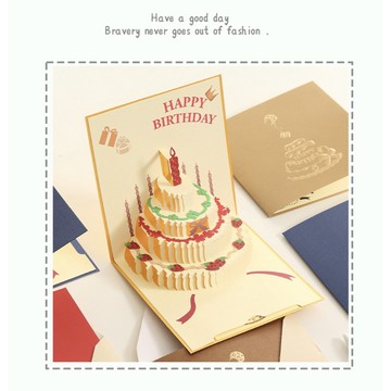 【GIFTME5台灣出貨】立體蛋糕卡片 3D生日蛋糕賀卡 生日賀卡 蛋糕卡片 立體祝福卡 立體生日卡 萬用卡 祝福卡