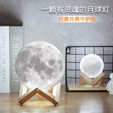 磁懸浮月球小夜燈床頭燈房間宿舍裝飾燈可充電氛圍燈生日禮物女生