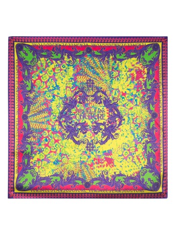 Versace Jeans Couture - Animalier-print silk scarf - women - Silk - One Size - Purple