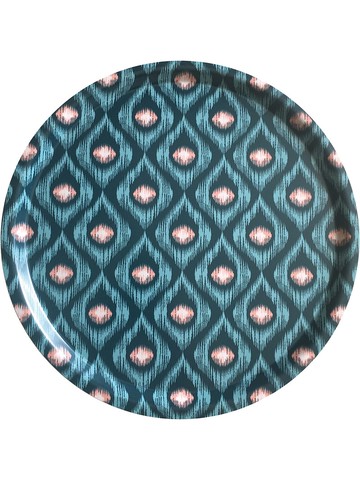 Les-Ottomans - peacock-print wooden tray - unisex - Wood - One Size - Green