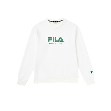 FILA官方直營 中性長袖圓領T恤-米白 1TEY-5462-IV