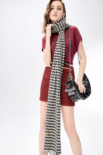 L'amour愛 千鳥紋圍巾