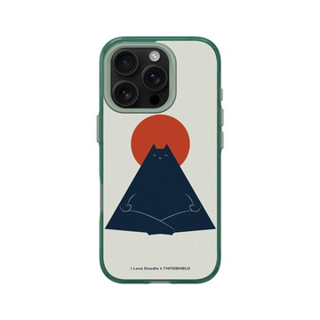 iPhone 16 Pro Clear 憂墨綠 - ilovedoodle (Lim Heng Swee) - Cat Landscape - Meditation 貓咪冥想