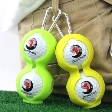高爾夫硅膠球套高爾夫硅膠保護套可掛球套高爾夫配件裝2粒球掛包