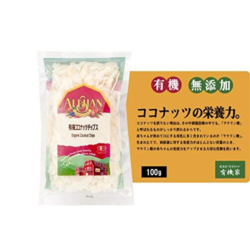 無添加　ココナッツチップス 100g×２個  大きめの有機ココナッツチップス。お菓子作りに。ドライフルーツに混ぜてそのままでもお召し上がりいただけます