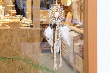 和風花形圖案捕夢網掛飾