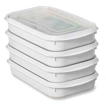 AHOYE 帶蓋可微波保鮮盒 800ml 食用級PP材質 可微波加熱 冰箱收納保鮮  4個  4 個容器 + 4 個蓋子