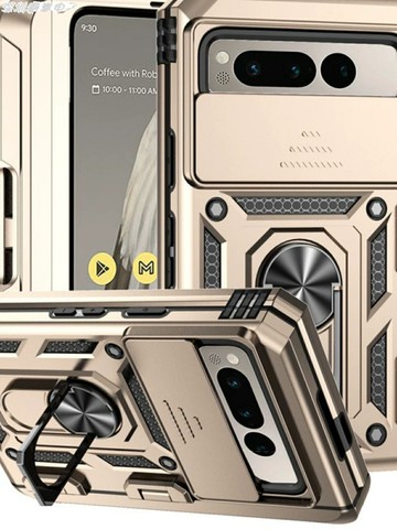 免運·谷歌Google Pixel Fold鎧甲指環支架手機殼推窗鏡頭全包磨砂硅膠