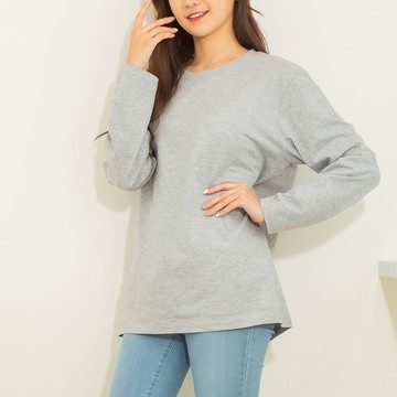 【KY】亞規精梳棉精品圓筒圓領長袖T恤短版上衣# 123145(現貨+預購)