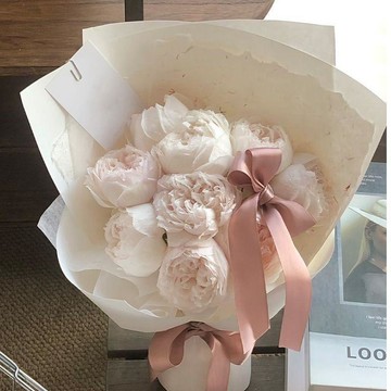 ❀【花中世界】❀溫柔奶油風芍藥仿真花花束精緻包裝七夕節情人節送對象閨蜜紀念日