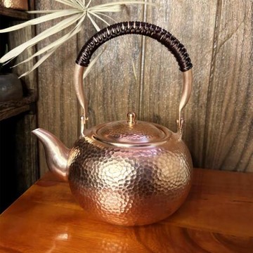 純銅加厚大容量燒水壺紫銅手工大號煮茶水壺器電磁爐銅壺家用茶壺